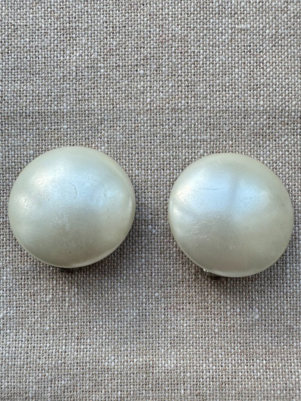 Vintage Sarah Coventry Large Faux Pearl Clip-On Earrings 1960s Statement